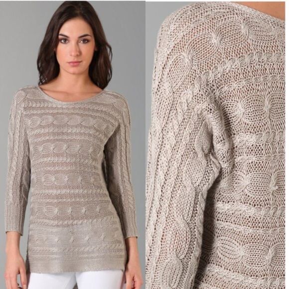 𝅺Alice + Olivia Hayden Cable Knit Sweater - Picture 1 of 11